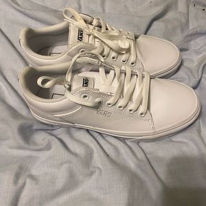 women’s leather white vans sneakers